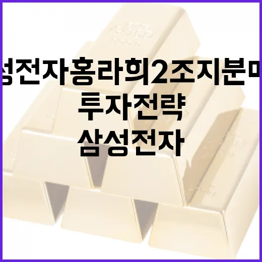 삼성전자 홍라희 2조 지분 매각에 대한 이해와 투자 전략 - 요약