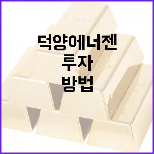 덕양에너젠에 투자하는 방법 - 요약