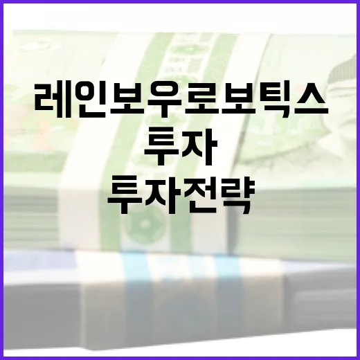 레인보우로보틱스 투자 전략을 세우는 방법 - 요약