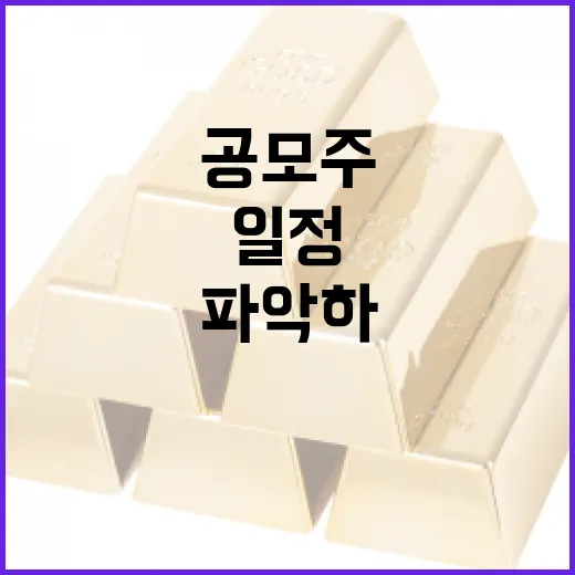 공모주 일정 파악하는 방법 - 요약