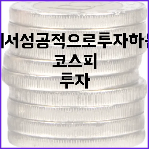 코스피 시장에서 성공적으로 투자하는 방법 - 요약