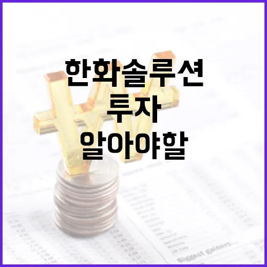 한화솔루션 투자에 대해 알아야 할 모든 것 - 요약
