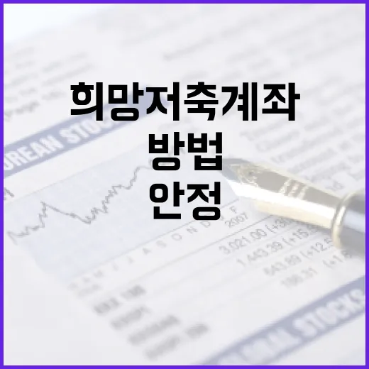 희망저축계좌로 재정적 안정을 얻는 방법 - 요약