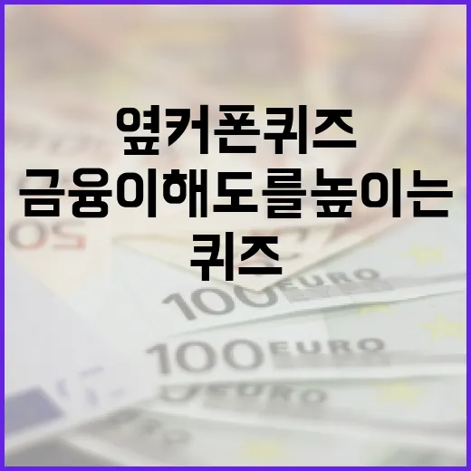 옆커폰 퀴즈를 활용하여 금융 이해도를 높이는 방법 - 요약
