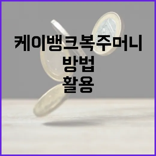 케이뱅크 복주머니를 활용하는 방법 - 요약