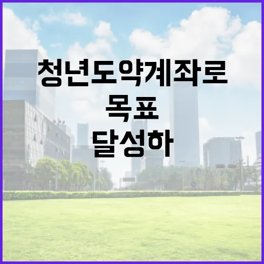 청년도약계좌로 재정적 목표를 달성하는 방법 - 요약
