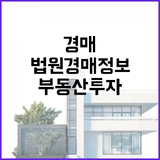 법원경매정보를 활용하여 부동산 투자하는 방법 - 요약