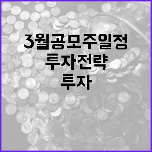 3월 공모주 일정 파악하는 방법과 투자 전략 - 요약