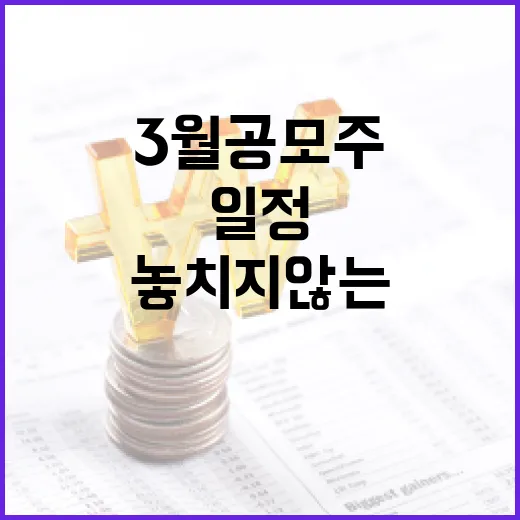 3월 공모주 투자 전략: 일정 및 기회를 놓치지 않는 방법 - 요약