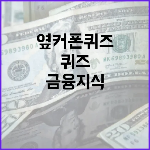 옆커폰 퀴즈로 금융 지식 향상하는 방법 - 요약