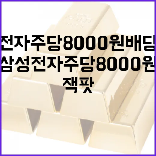 삼성전자 주당 8000원 배당잭팟으로 수익을 극대화하는 방법 - 요약