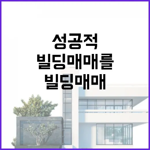 빌딩 매매를 성공적으로 진행하는 방법 - 요약
