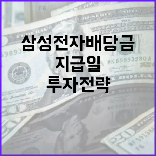 삼성전자 배당금 지급일과 투자 전략을 이해하는 방법 - 요약