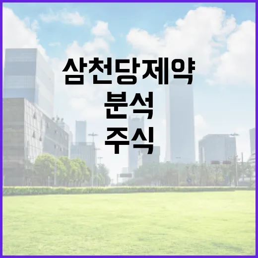 삼천당제약 주식 분석으로 투자 포트폴리오 최적화하는 방법 - 요약