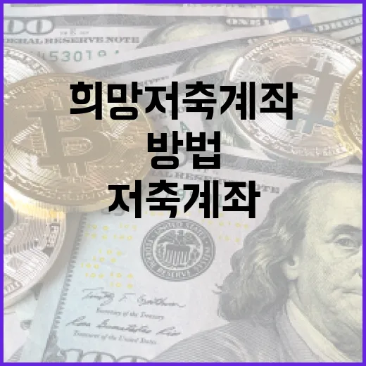 희망저축계좌를 활용하는 방법 - 요약