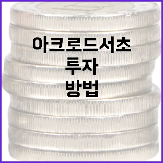 아크로드서초를 이해하고 투자하는 방법 - 요약