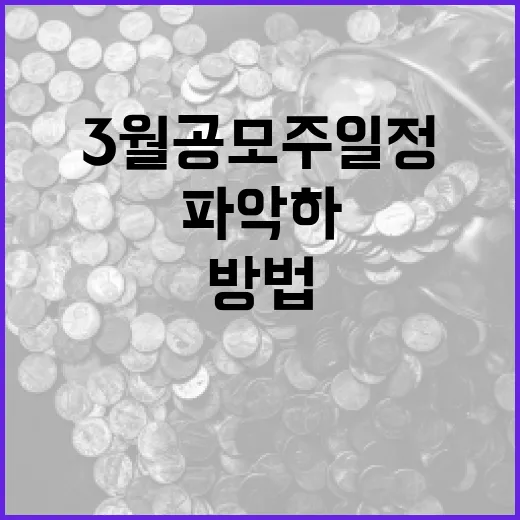 3월 공모주 일정을 파악하는 방법 - 요약