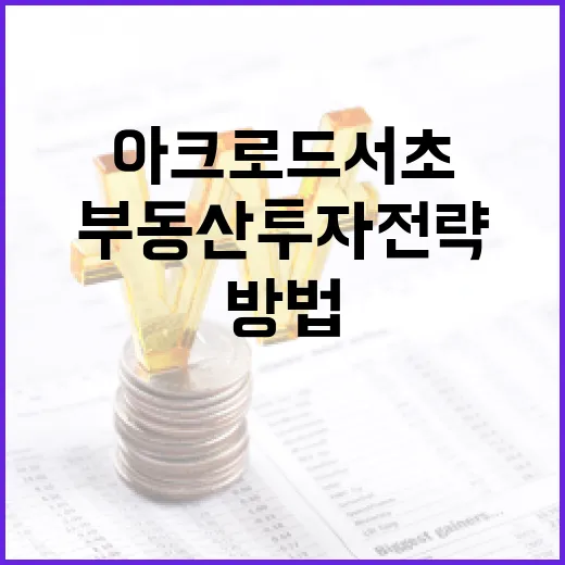 아크로드서초에 투자하는 방법: 성공적인 부동산 투자 전략 - 요약