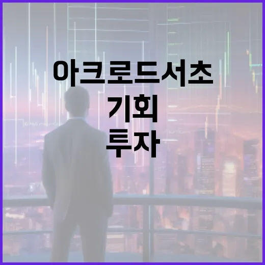 아크로드서초 투자 기회를 극대화하는 방법 - 요약