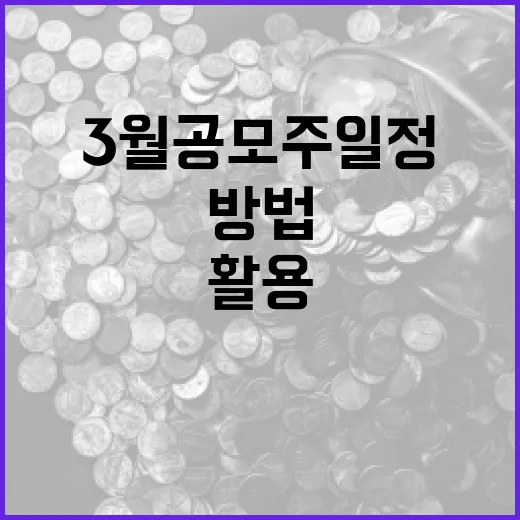 3월 공모주 일정 활용하는 방법 - 요약