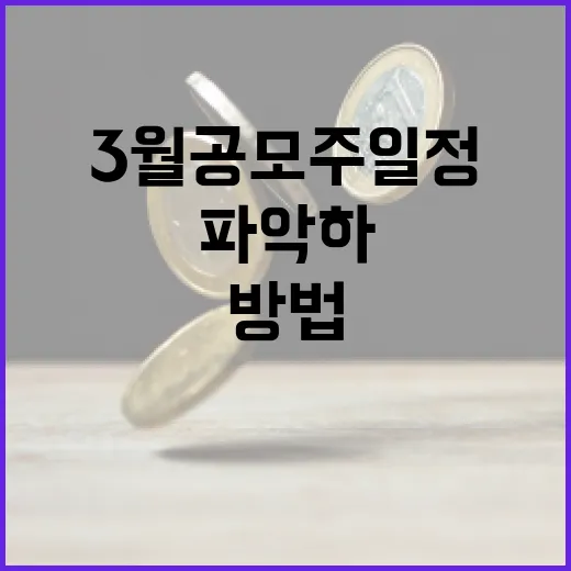 3월 공모주 일정 파악하는 방법 - 요약