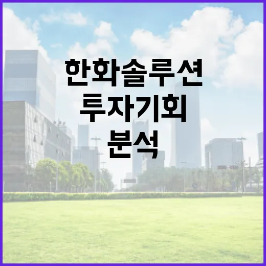 한화솔루션을 분석하여 투자 기회를 찾는 방법 - 요약