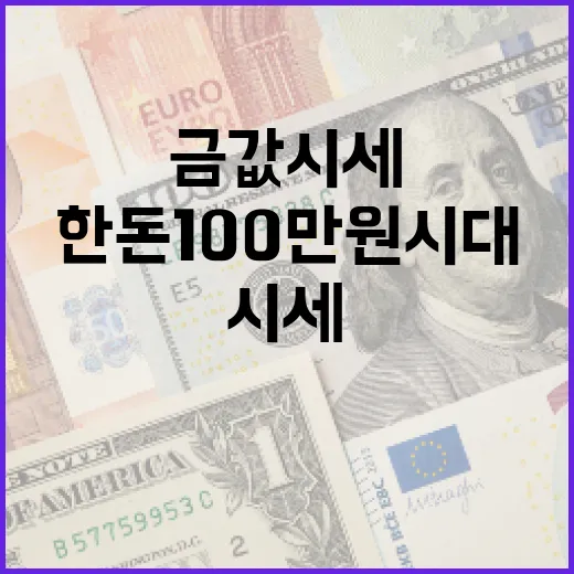 한돈 100만원 시대에 금값시세를 이해하는 방법 - 요약
