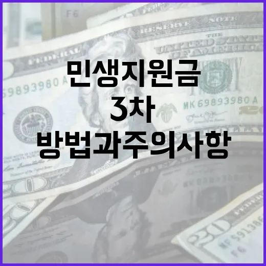 3차 민생지원금을 받는 방법과 주의사항 - 요약
