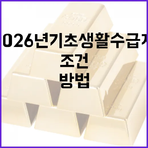 2026년 기초생활수급자 조건 이해하는 방법 - 요약