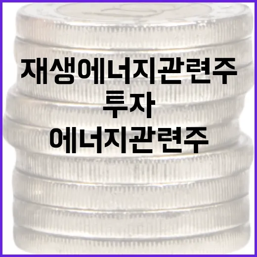 재생에너지 관련주에 투자하는 방법 - 요약