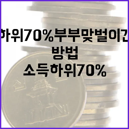 소득 하위 70% 부부 맞벌이 건보료 절감 방법 - 요약