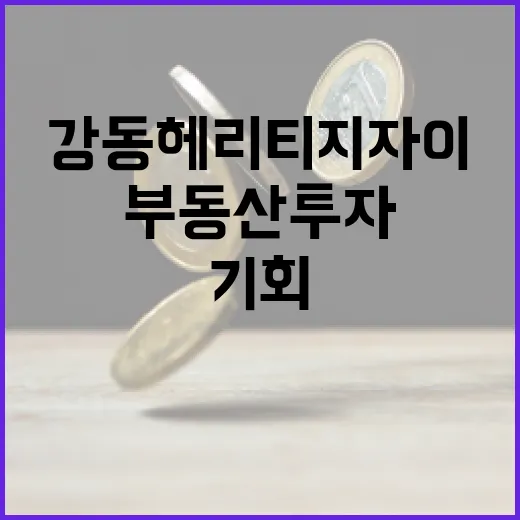 강동헤리티지자이에서 부동산 투자 기회를 찾는 방법 - 요약