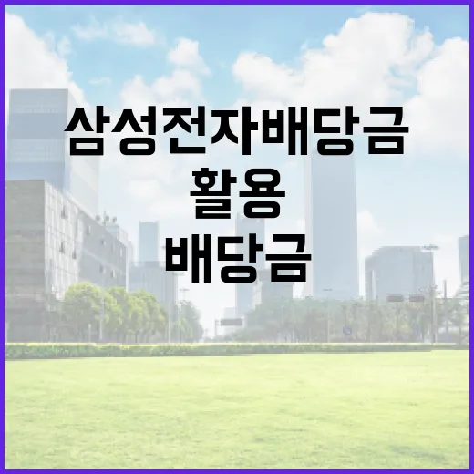 삼성전자 배당금을 최대한 활용하는 방법 - 요약