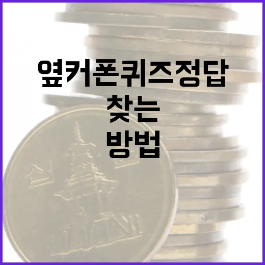 옆커폰 퀴즈정답을 빠르게 찾는 방법 - 요약