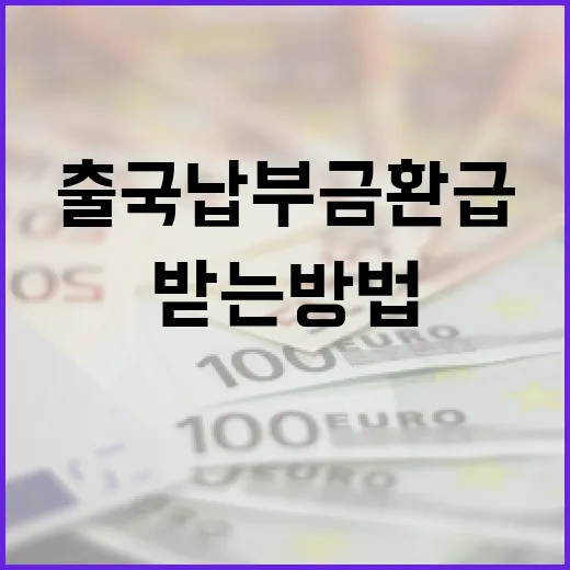 출국납부금 환급 받는 방법: 절차와 팁 - 요약