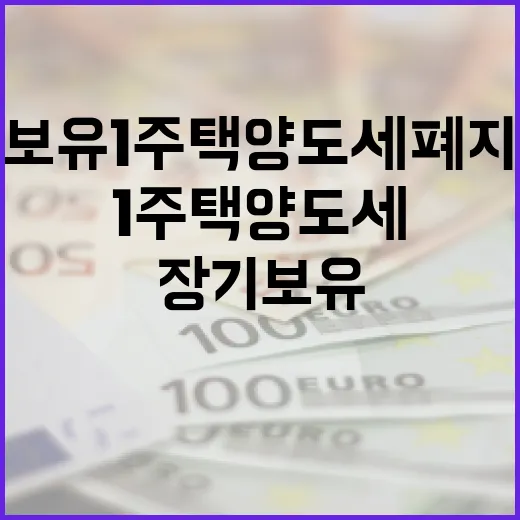장기보유 1주택 양도세 폐지 논란 이해하기 - 요약