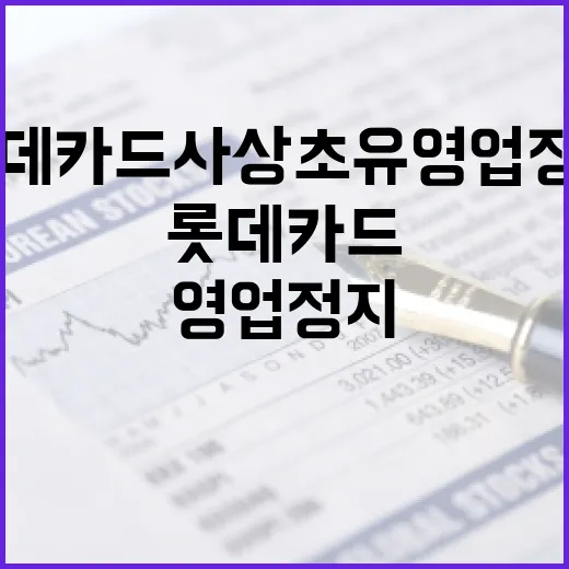 롯데카드 사상 초유 영업정지에 대처하는 방법 - 요약