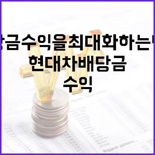 현대차 배당금 수익을 최대화하는 방법 - 요약