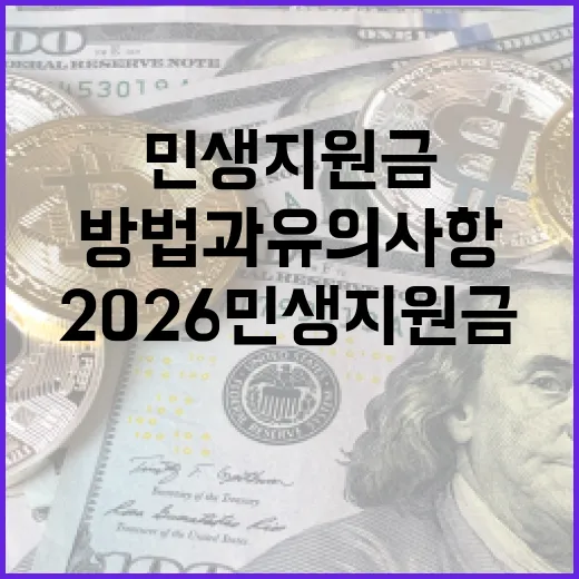 2026 민생지원금을 받는 방법과 유의사항 - 요약