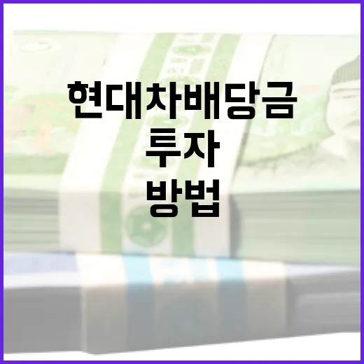 현대차 배당금을 이해하고 투자하는 방법 - 요약