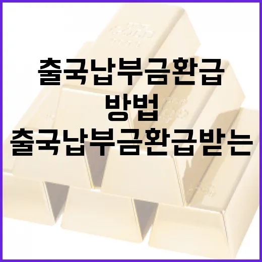 출국납부금 환급 받는 방법 - 요약