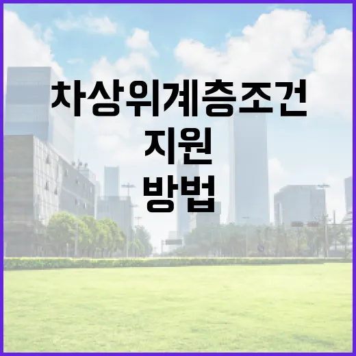 차상위계층 조건을 이해하고 지원받는 방법 - 요약