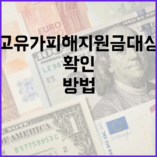 고유가 피해지원금 대상 자격을 확인하는 방법 - 요약