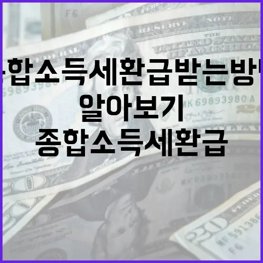 종합소득세 환급받는 방법과 절차 알아보기 - 요약
