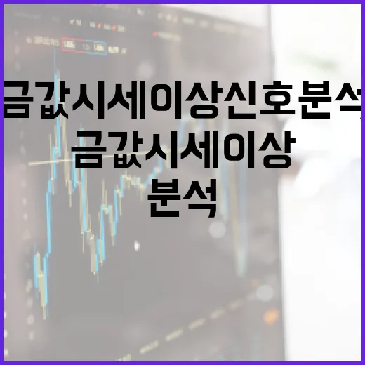 금값 시세 이상 신호 분석하는 방법 - 요약