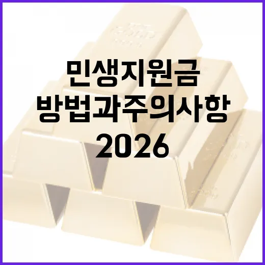 2026 민생지원금 활용 방법과 주의사항 - 요약