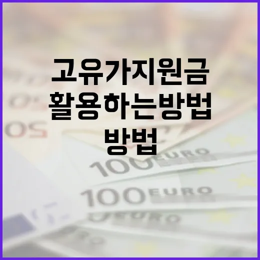 고유가지원금을 이해하고 활용하는 방법 - 요약