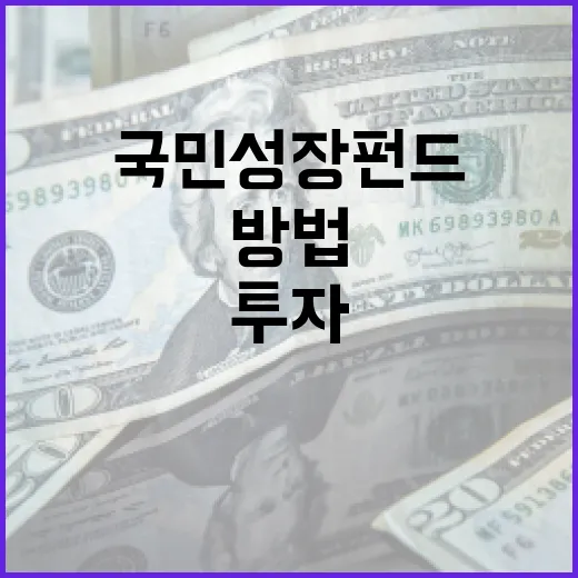 국민성장펀드에 투자하는 방법 - 요약