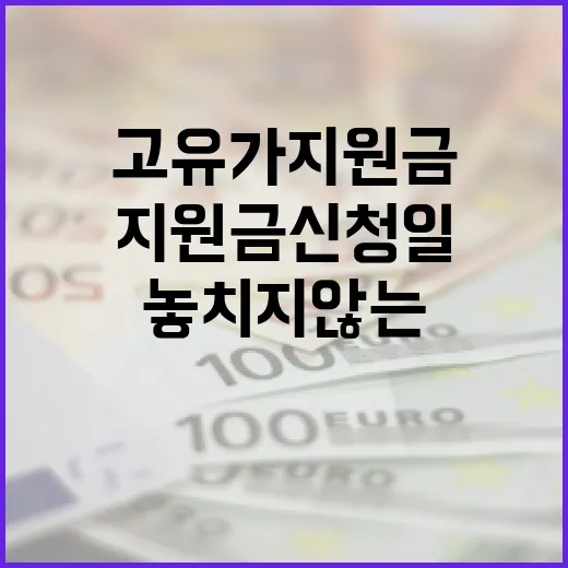 고유가 지원금 신청일을 놓치지 않는 방법 - 요약