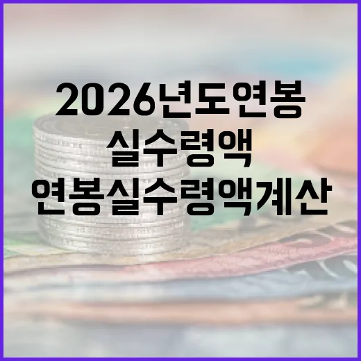 2026년도 연봉 실수령액 계산하는 방법 - 요약